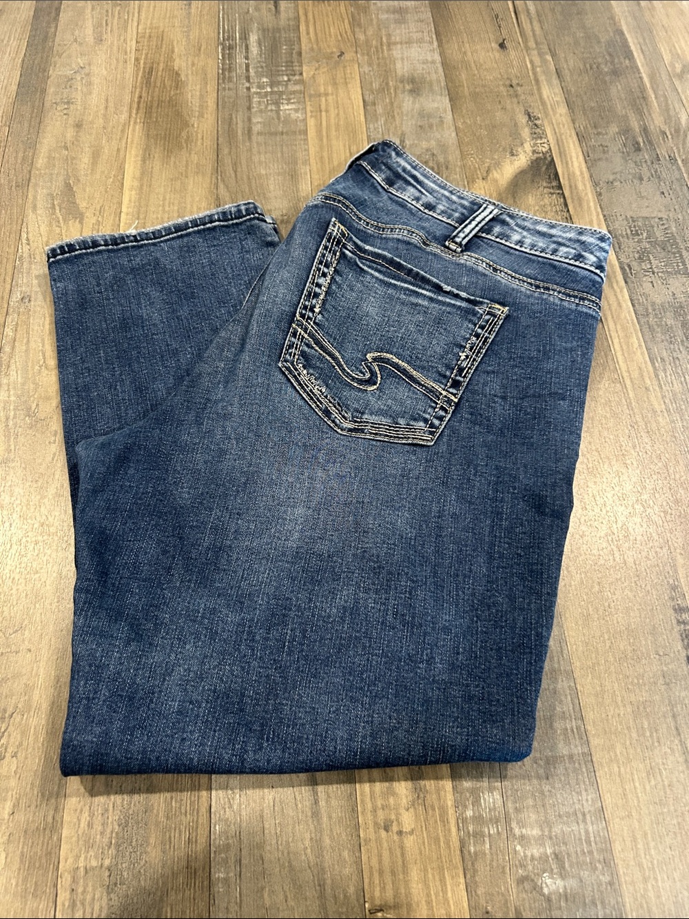Silver Jeans Women's Dark Blue Bootcut Denim with Stitched Back Pocket